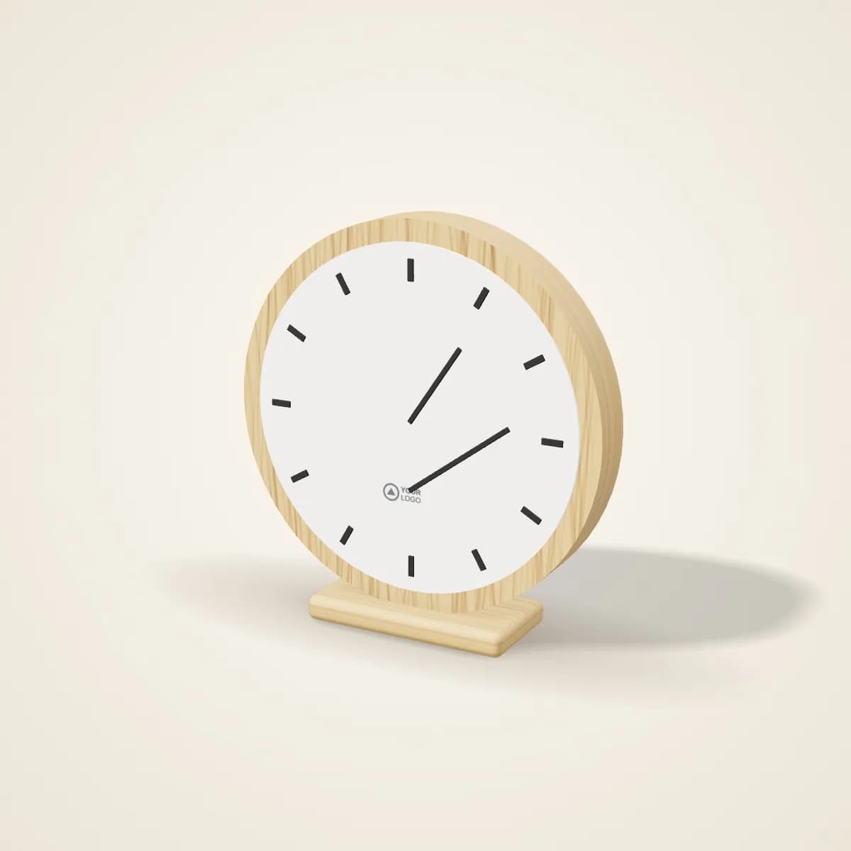 Round Bamboo Wall Clock 28 cm with a custom logo