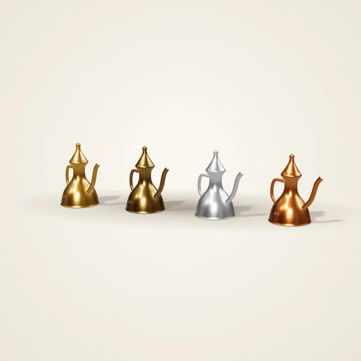 Brass Dallah Coffee Set with Engraved Tray in a range of colours