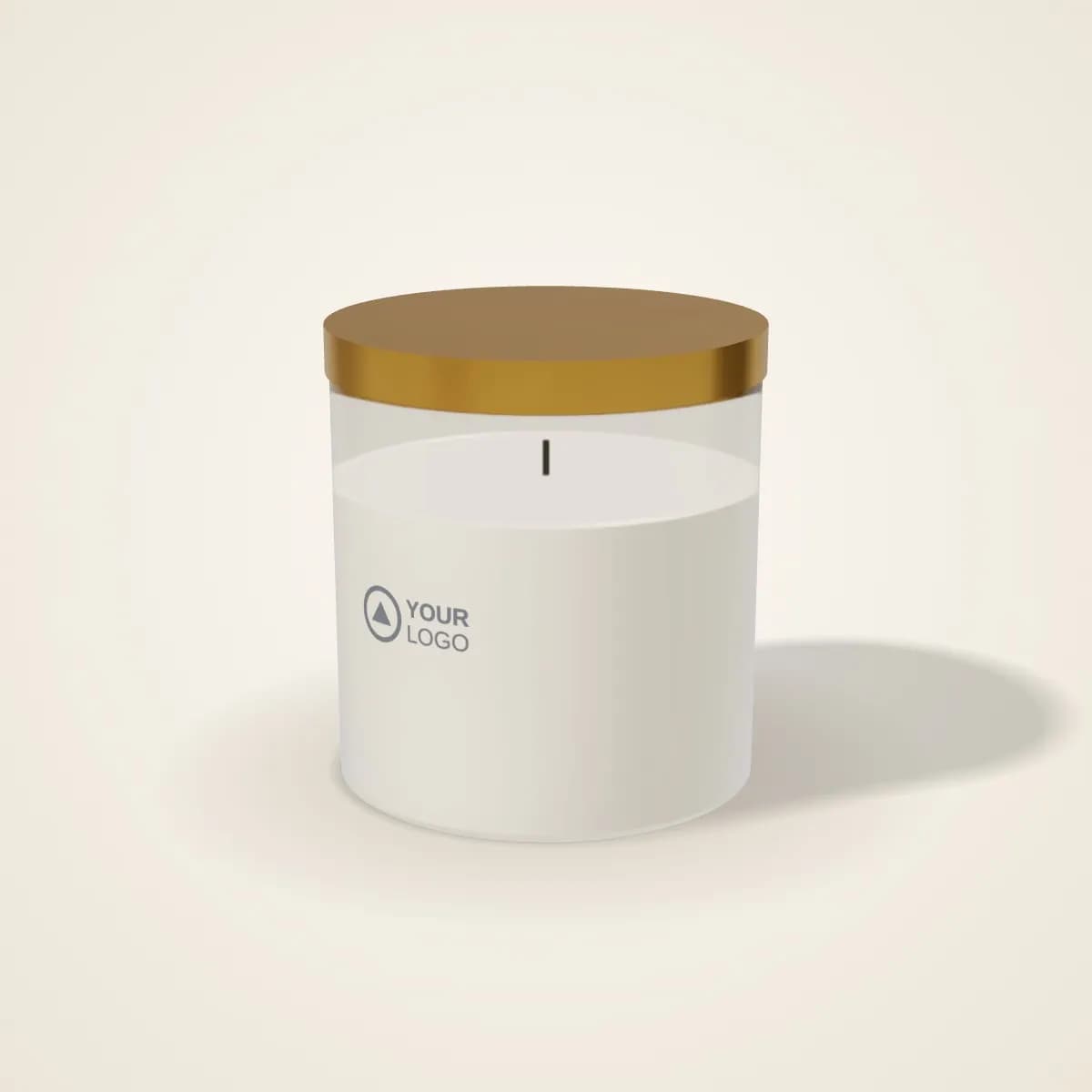 Ceramic Scented Candle with Wooden Lid with a custom logo