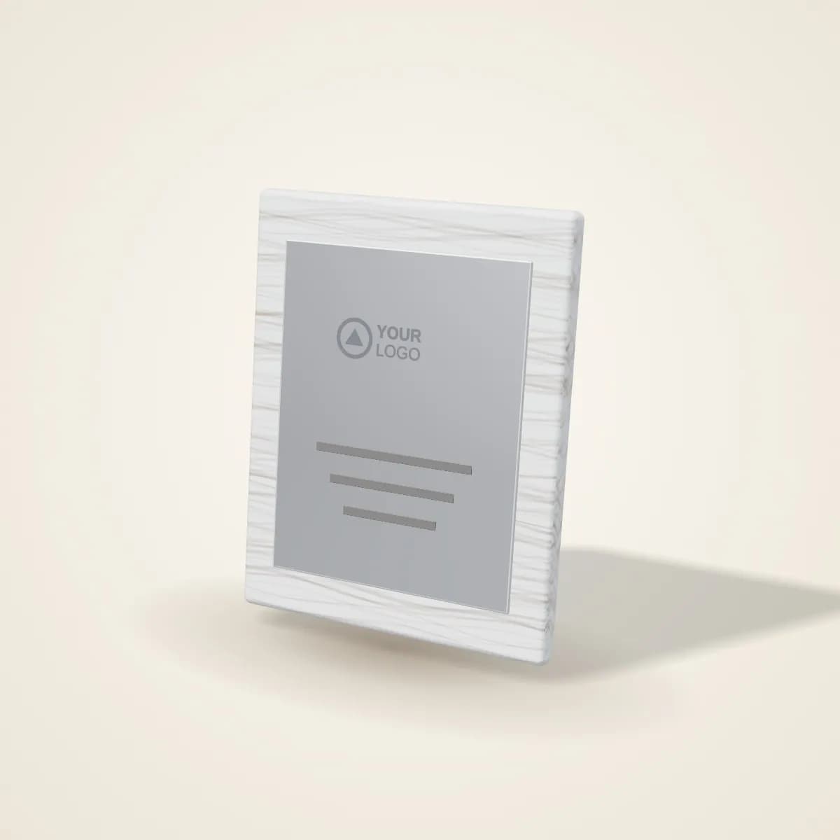 Engraved Metal Photo Frame 5 x 7 Inch with a custom logo