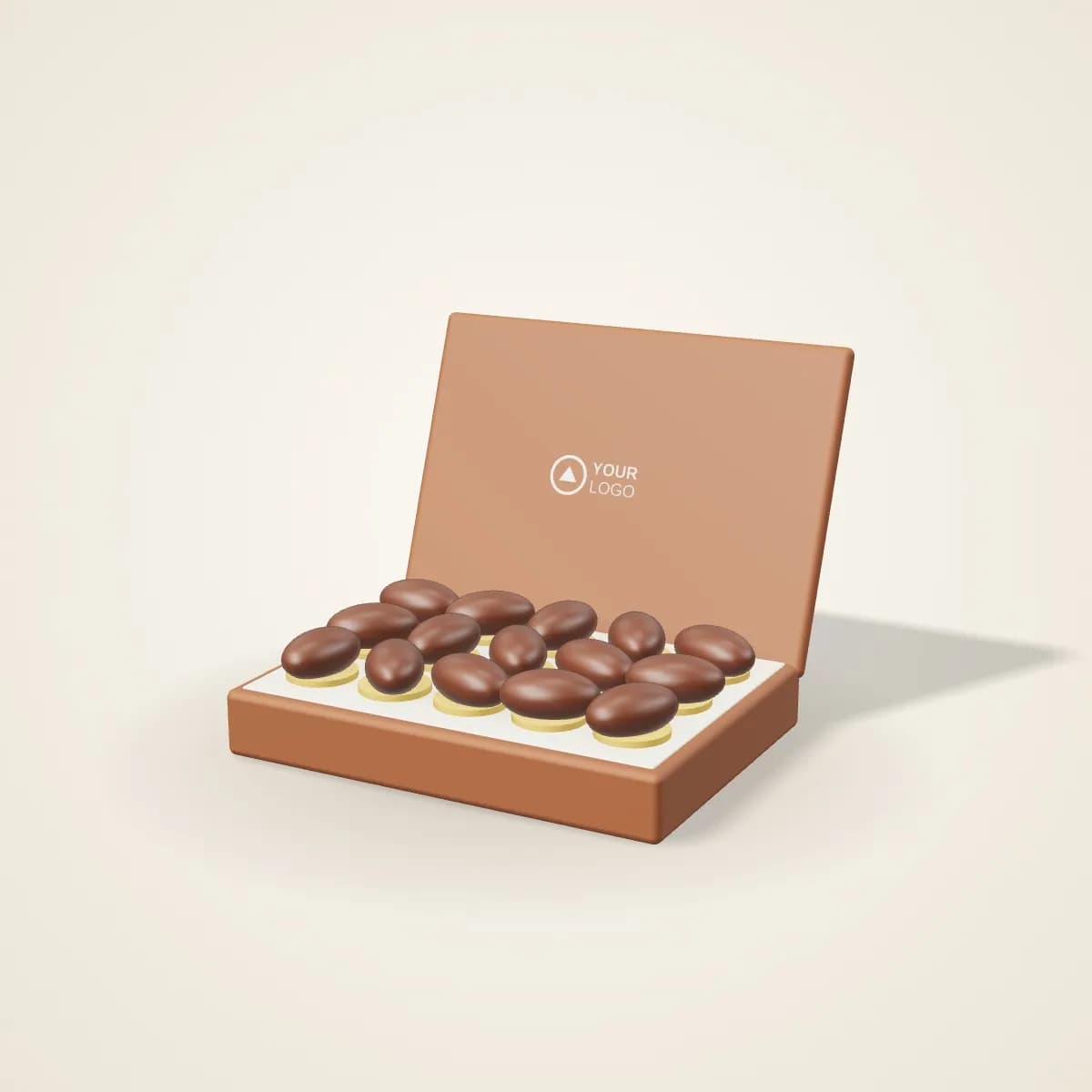 Engraved Wooden Dates and Chocolate Box with a custom logo