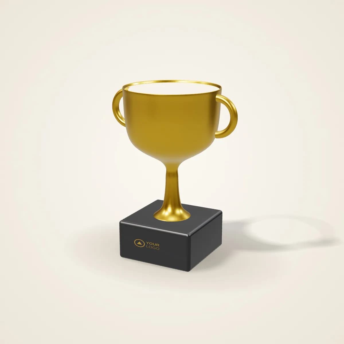 Metal Globe Trophy on Wooden Base with a custom logo