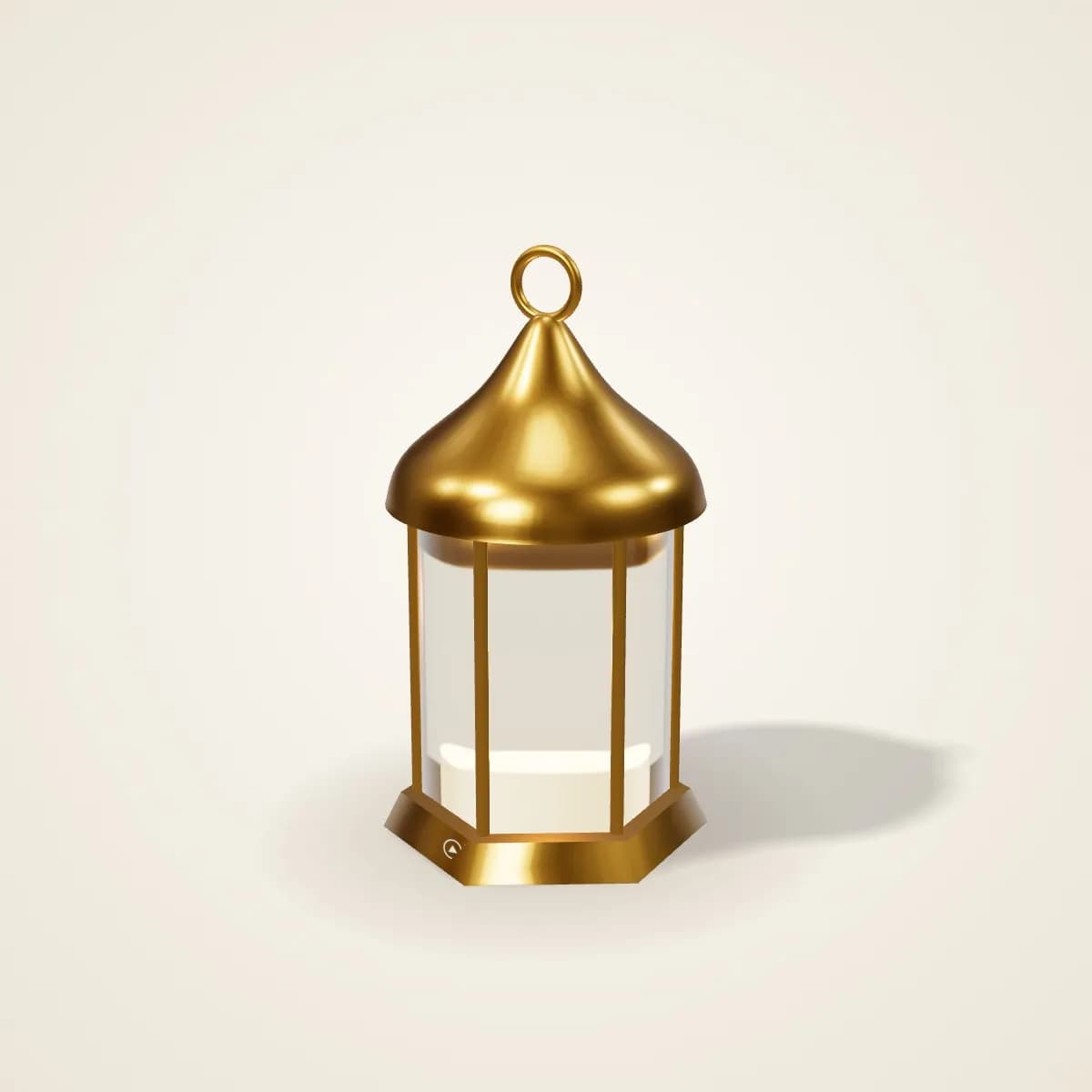 Metal Ramadan Lantern with Engraved Base with a custom logo