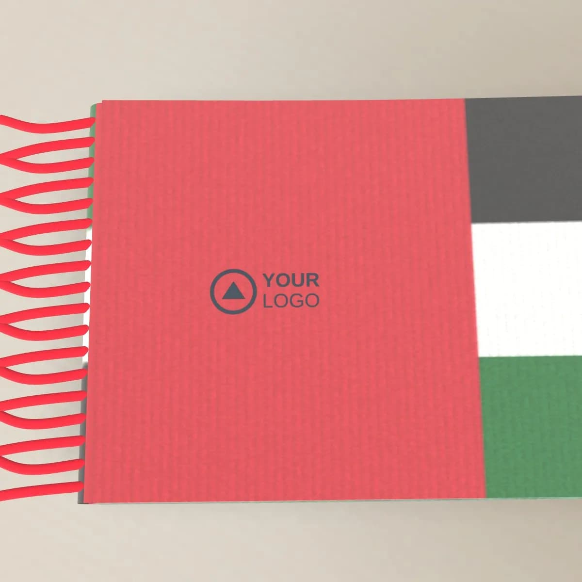 Close-up of the logo branding on the National Colours Scarf with Embroidered Logo