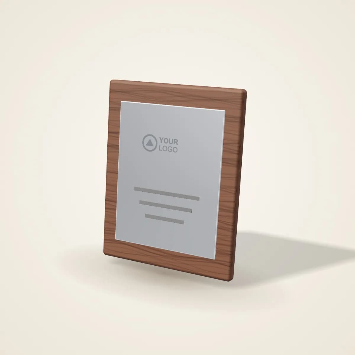 Perpetual Wooden Plaque with Name Plates with a custom logo
