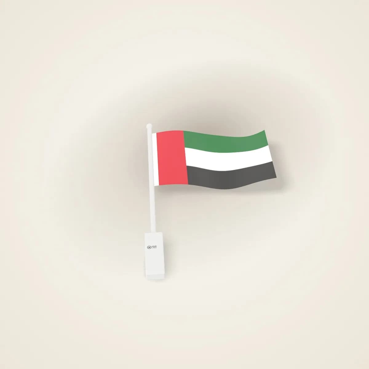 علم الإمارات لنافذة السيارة بمشبك يحمل الشعار مع شعار مخصص