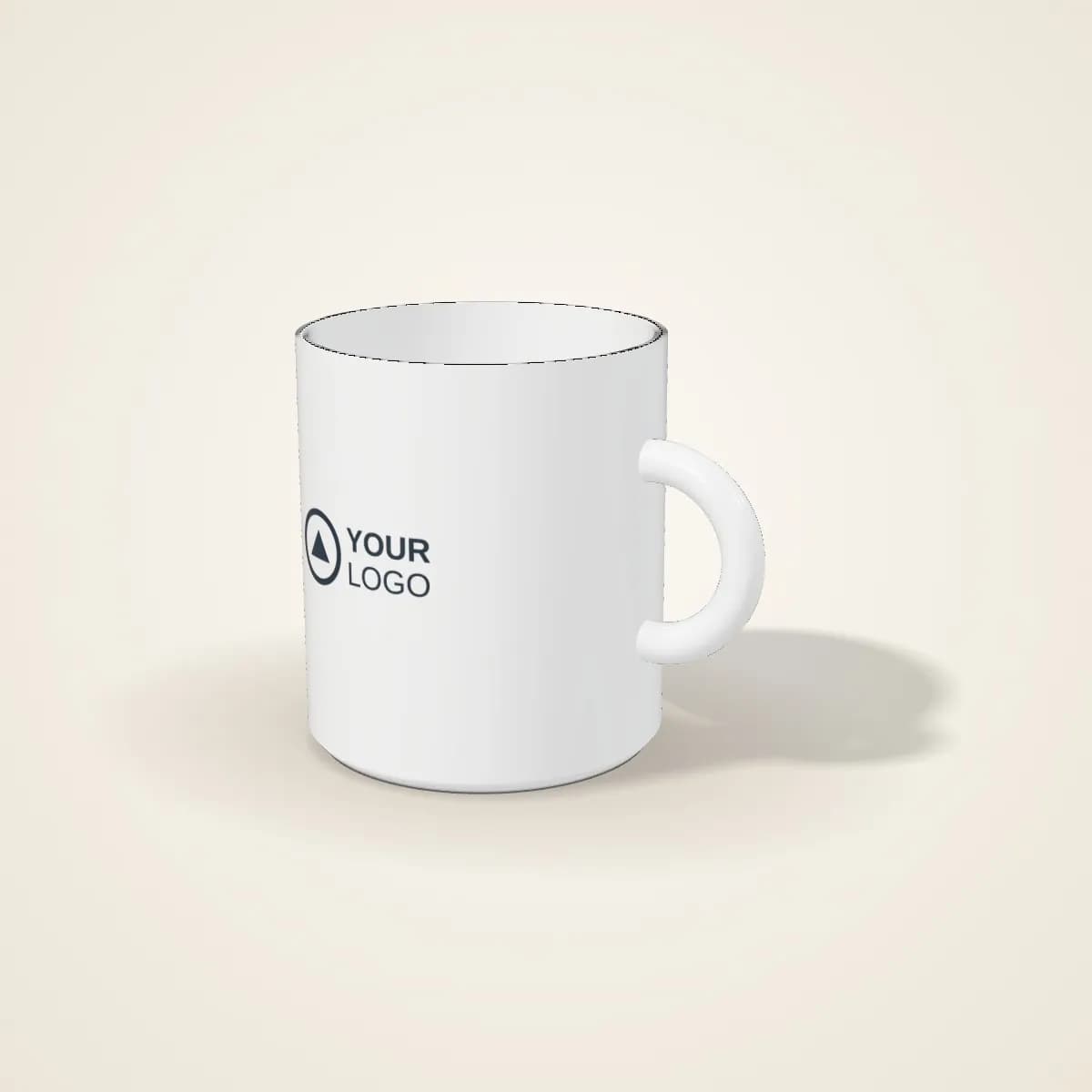 Classic White Ceramic Coffee Mug 11 oz with a custom logo