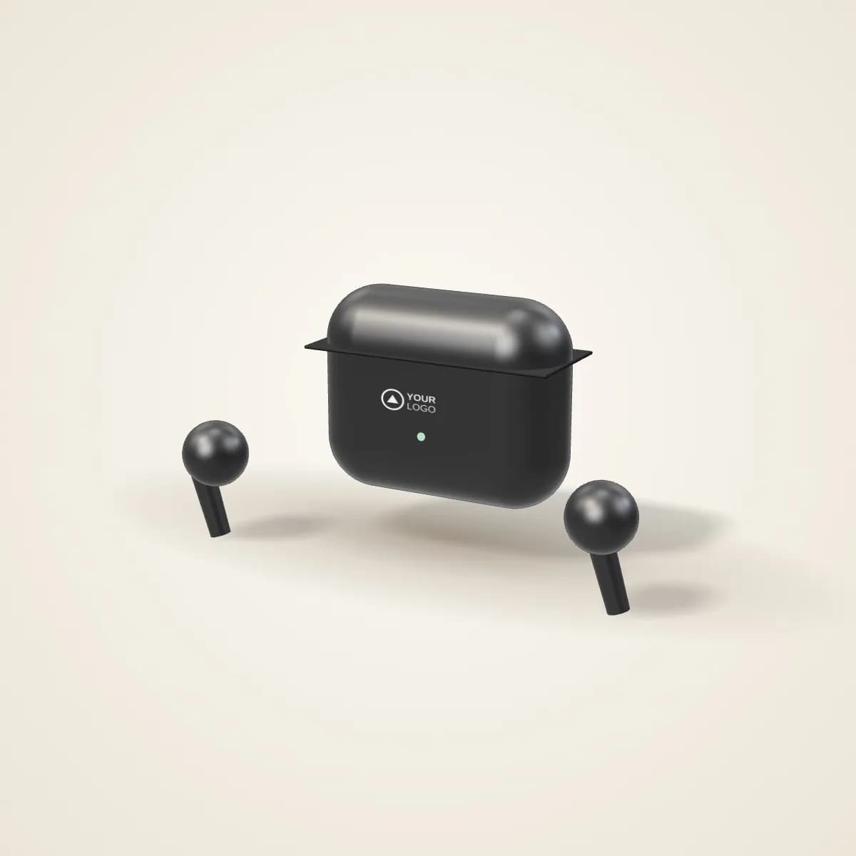 Wired Earphones in Round Zip Case with a custom logo