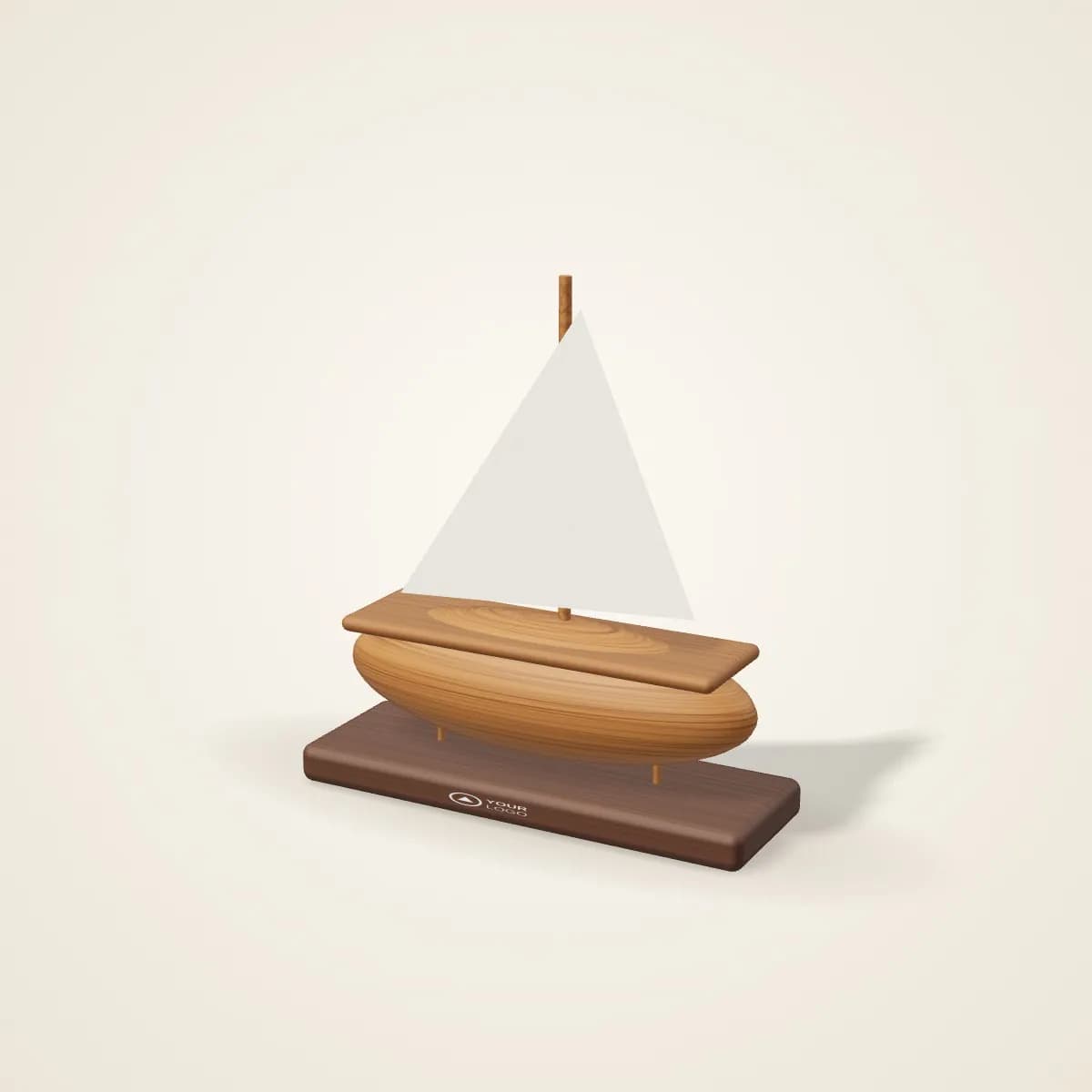 Wooden Dhow Model on Engraved Base with a custom logo